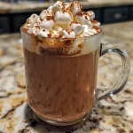 ['Close-up view of a creamy pumpkin spiced hot chocolate topped with whipped cream and a sprinkle of cinnamon.', 'Side profile of a warm pumpkin spiced hot chocolate in a cozy mug, garnished with mini marshmallows.', 'A rich cup of pumpkin spiced hot chocolate featuring a swirl of whipped cream and a dusting of cinnamon.', 'Delicious pumpkin spiced hot chocolate served in a clear mug, with visible layers of cream and cocoa.']