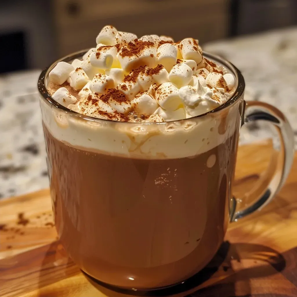 ['Close-up view of a creamy pumpkin spiced hot chocolate topped with whipped cream and a sprinkle of cinnamon.', 'Side profile of a warm pumpkin spiced hot chocolate in a cozy mug, garnished with mini marshmallows.', 'A rich cup of pumpkin spiced hot chocolate featuring a swirl of whipped cream and a dusting of cinnamon.', 'Delicious pumpkin spiced hot chocolate served in a clear mug, with visible layers of cream and cocoa.']