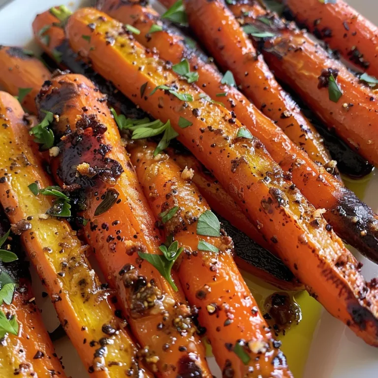 ['Close-up view of glazed maple roasted carrots with a shiny finish.', 'Side view of caramelized carrots drizzled with maple syrup, garnished with parsley.', 'Juicy maple roasted carrots arranged on a plate, showcasing their vibrant color.', 'Delicious roasted carrots coated in a glossy maple glaze, highlighting their texture.']