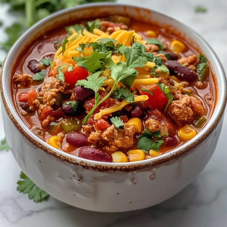 ['Close-up view of a bowl of Crockpot Ground Turkey Chili, showcasing its rich texture and vibrant colors.', 'Side angle of a hearty Crockpot Ground Turkey Chili, highlighting the chunky ingredients and garnishes.', 'Juicy Crockpot Ground Turkey Chili in a bowl, capturing the ingredients and steam rising from the dish.', 'Delicious Crockpot Ground Turkey Chili presented in a bowl, featuring beans, corn, and peppers.']
