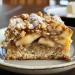 ['Close-up side view of a slice of Walnut & Apple Coffee Cake, showcasing a moist texture and visible walnut pieces.', 'Juicy Walnut & Apple Coffee Cake presented on a plate, highlighting its crumbly surface and apple chunks.', 'A delicious slice of Walnut & Apple Coffee Cake, with a rich glaze and nuts sprinkled on top.', 'Side view of a freshly baked Walnut & Apple Coffee Cake, featuring a golden-brown crust and shiny frosting.']