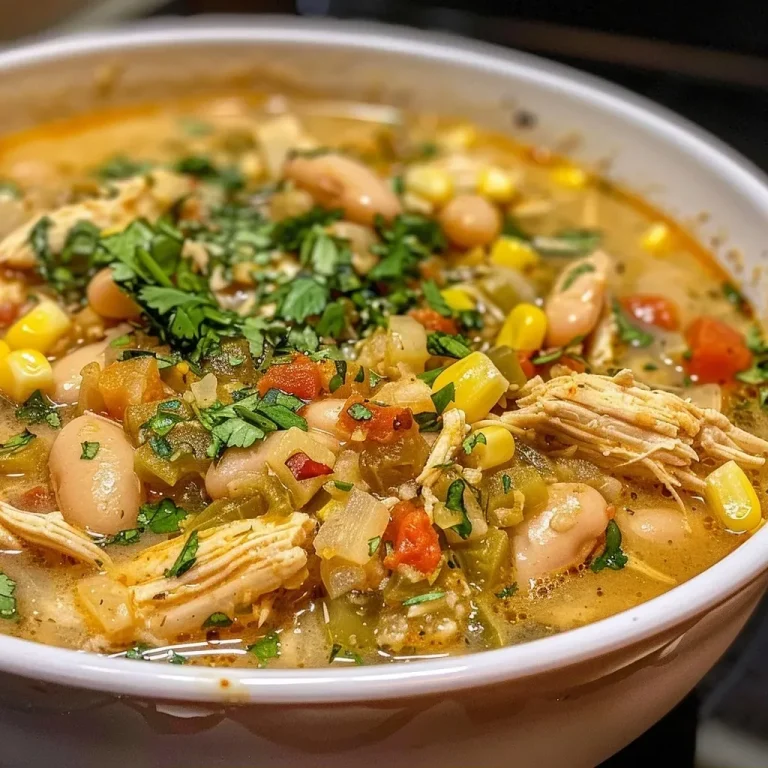 ['A close-up view of a bowl of White Bean Chicken Chili topped with shredded cheese and garnished with cilantro.', 'A side angle photo showcasing a hearty serving of White Bean Chicken Chili, displaying chunks of chicken and beans.', 'An iPhone 15 Pro captured image of White Bean Chicken Chili, highlighting creamy texture and colorful toppings.', 'A detailed close-up of White Bean Chicken Chili, featuring white beans, chicken chunks, and a garnish of avocado slices.']