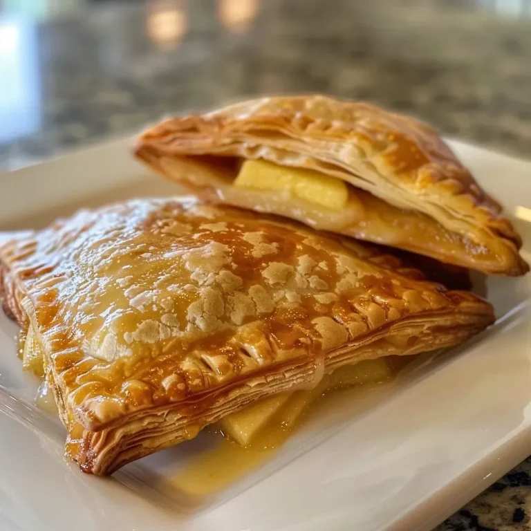 Warm and Flaky Apple Cheddar Turnovers for a Cozy Evening Close-up of a golden-brown apple cheddar turnover with flaky pastry.