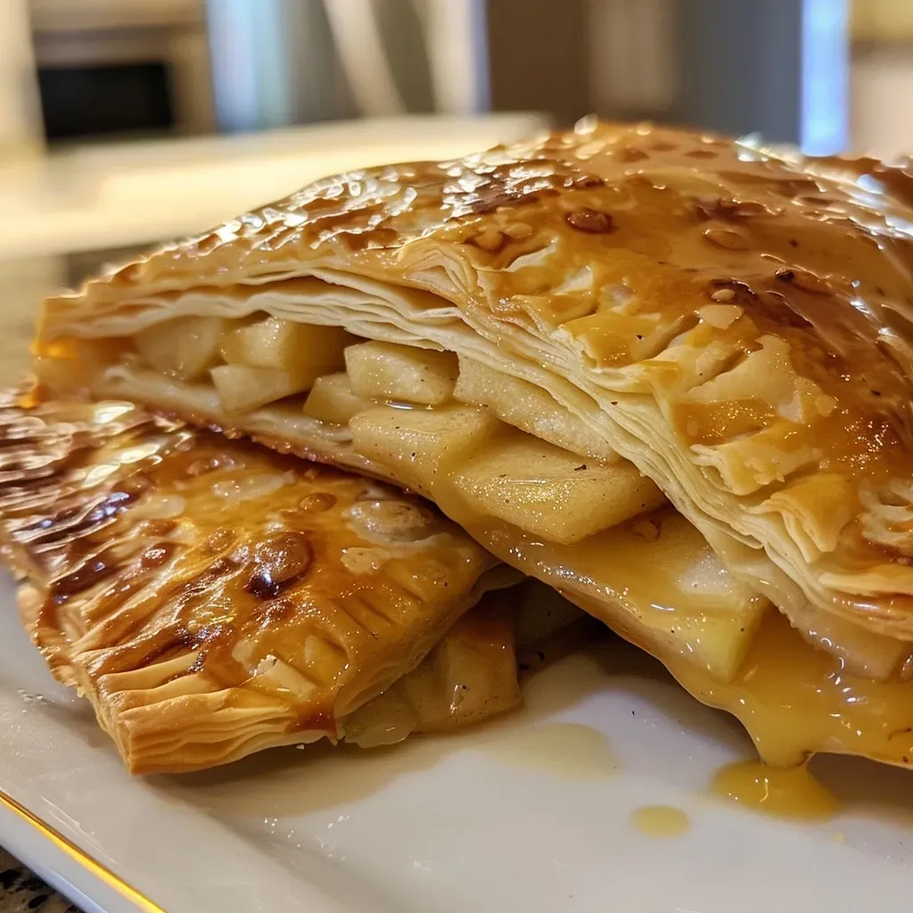 Deliciously baked apple cheddar turnovers showcasing a crispy crust.