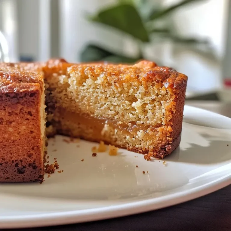 Harvest Bliss: A Warm Apple Cider Cake Recipe to Savor Close-up side view of a moist Apple Cider Cake showcasing its rich texture.