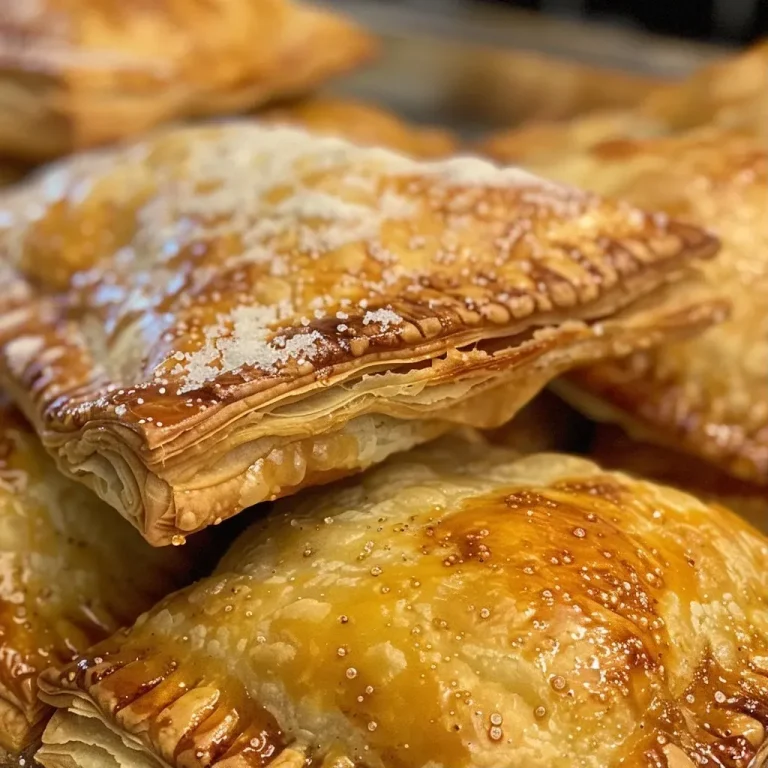 Delightful Apple Turnovers: A Cozy Treat for Any Day Close-up of a golden-brown apple turnover with flaky pastry.