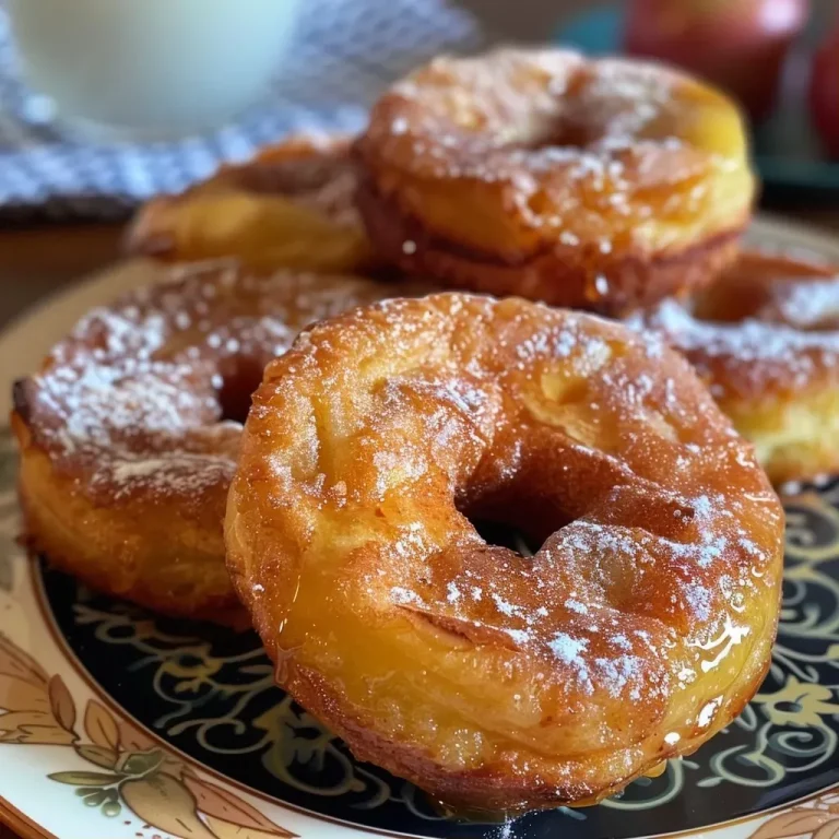 Warm, Wholesome Baked Apple Donuts for Every Occasion Close-up view of freshly baked apple donuts topped with an apple cider glaze.