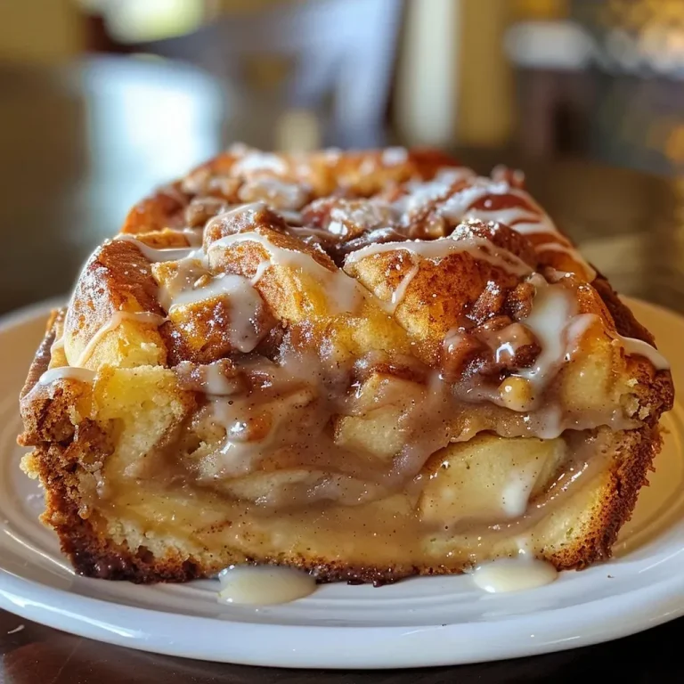 Warm and Cozy Cinnamon Roll Apple Bread for Every Occasion Close-up view of Cinnamon Roll Apple Bread with a gooey cinnamon glaze.
