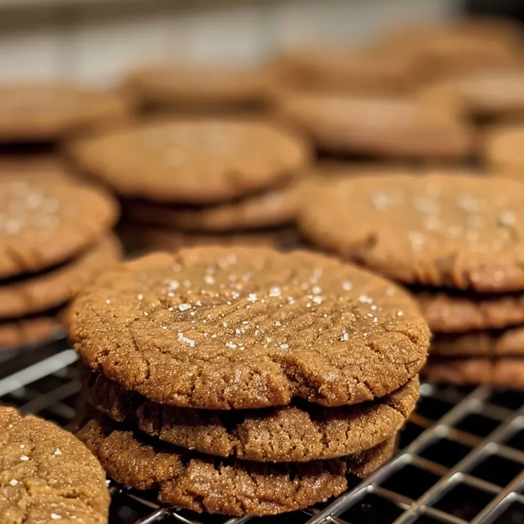 Thick, glossy ginger molasses cookie batter with a smooth texture.