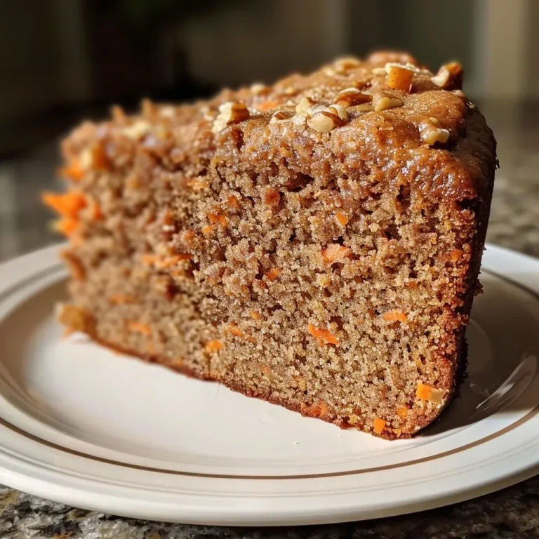 A Wholesome Twist on Carrot Cake: Joyful Baking with Greek Yogurt Frosting Close-up side view of a Healthy Carrot Cake with cream-colored Greek yogurt frosting and topped with walnuts.