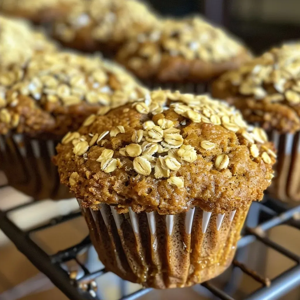A delicious batch of healthy pumpkin muffins displayed on a wooden surface, showcasing their texture and color.