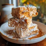 Close-up view of fluffy pumpkin spice marshmallows with a sprinkle of cinnamon.